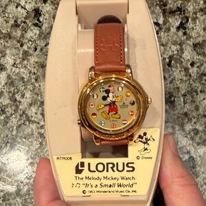 Lorus Disney Melody Mickey Watch with Brown Strap - Vintage